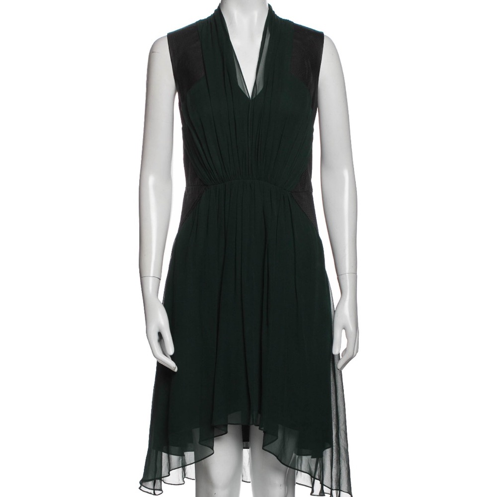 Haute Hippie Green dress with black snakeskin detail